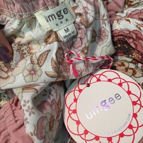 Boho off the shoulder top pink boho floral top - Picture 11 of 12